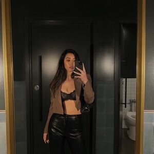 Because of Alice Black Leather Pants